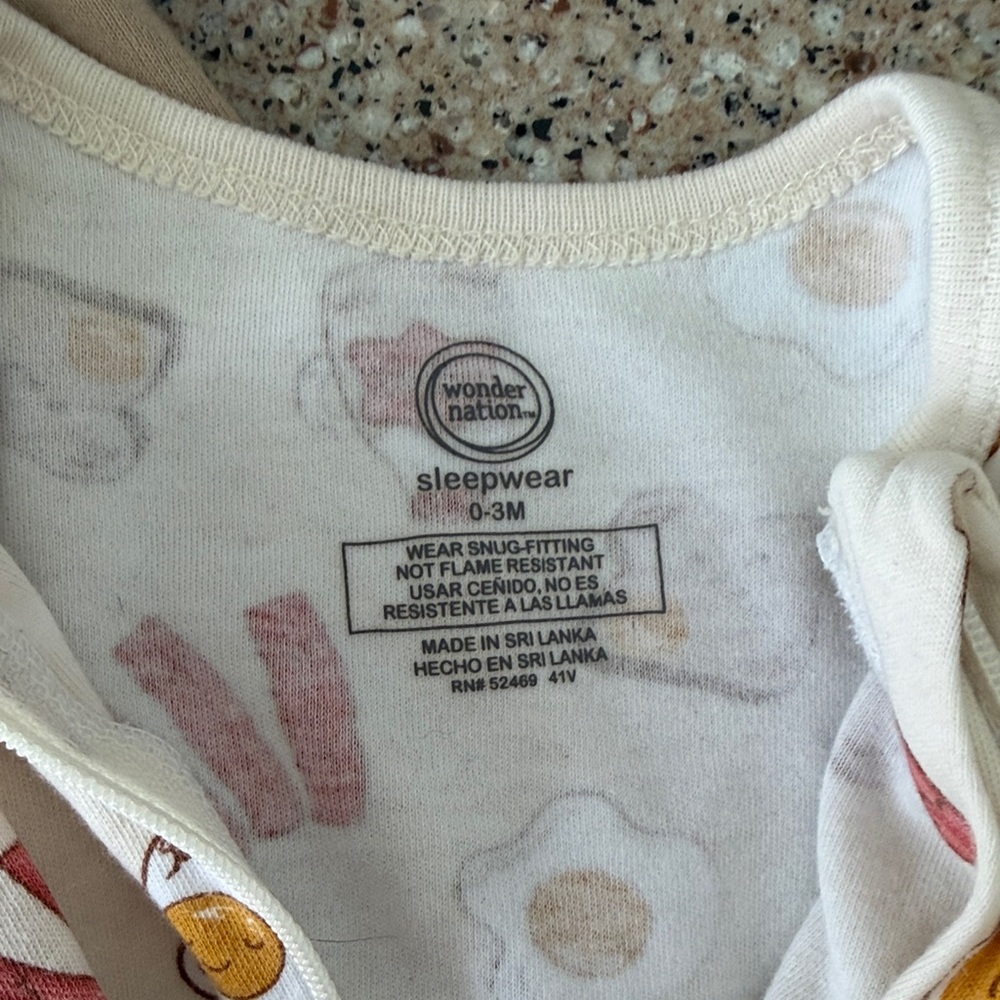 Wonder Nation Kids Footies - Tan and Cream - Picture 2 of 3